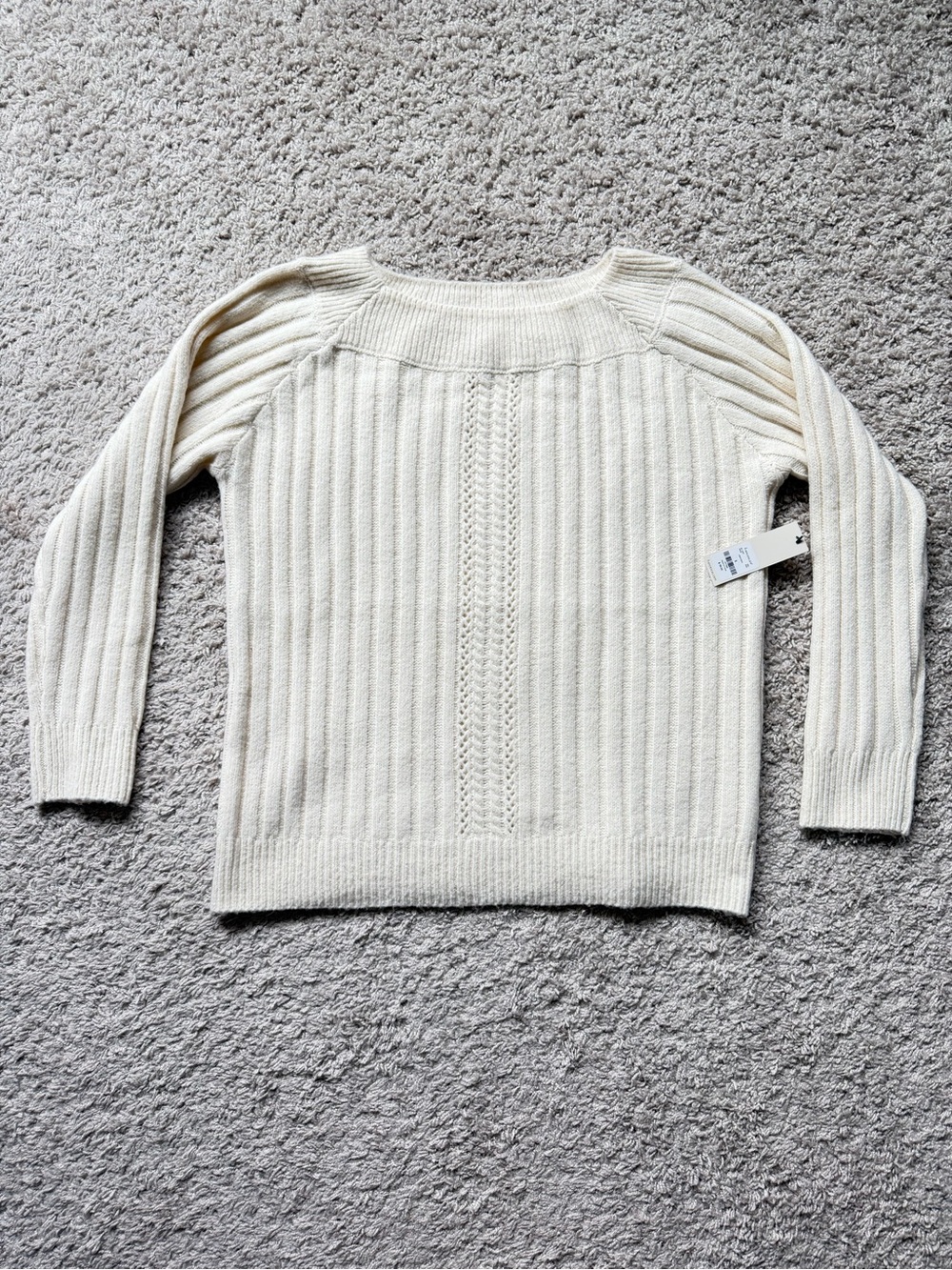 Francesca’s Women’s Cream Ribbed Knit Sweater NWT Small